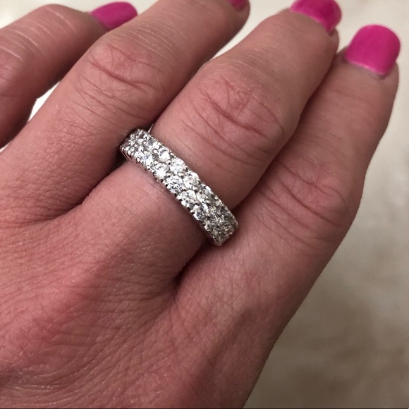 Jewelry - 14K White Gold 4.00ct two row Moissanite ring